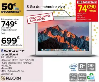 Macbook air 13" reconditionné