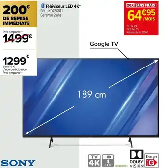 Carrefour Téléviseur LED 4K offre