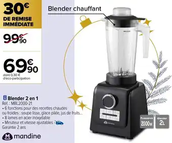 Carrefour Blender 2 en 1 offre