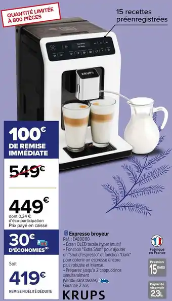 Carrefour Expresso broyeur offre