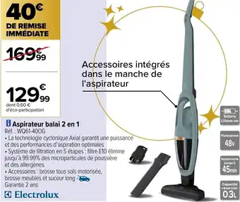 Carrefour Aspirateur balai 2 en 1 offre