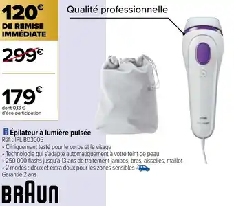 Carrefour Épilateur à lumière pulsée offre