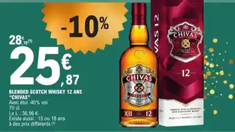 E.Leclerc "CHIVAS" Blended scotch whisky 12 ans offre