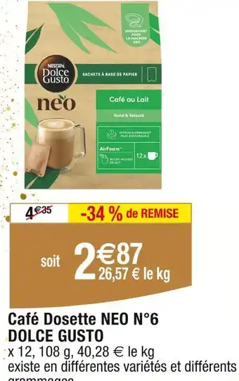 Carrefour DOLCE GUSTO Café Dosette NEO N°6 offre