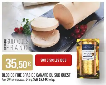 Match Montfort Bloc de foie gras de canard du Sud Ouest offre