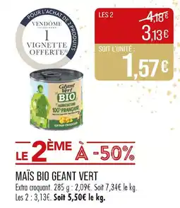 Match GÉANT VERT Maïs bio offre