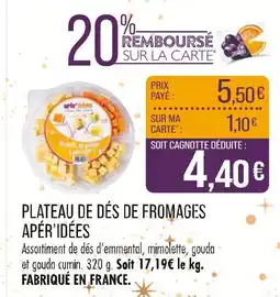 Match APÉR’IDÉES Plateau de dés de fromages offre