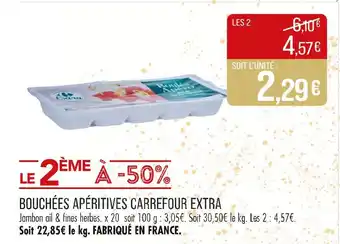 Match Carrefour Extra Bouchées apéritives offre