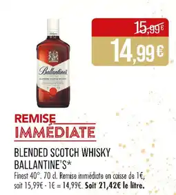 Match Ballantine's Blended scotch whisky offre