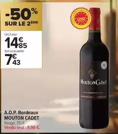 Carrefour Contact Mouton cadet - a.o.p. bordeaux offre