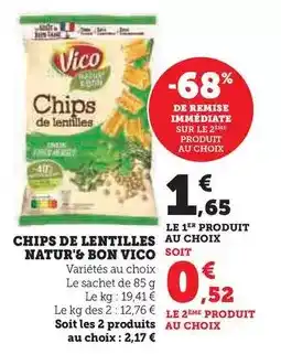 U Express Vico - chips de lentilles natur'&bon offre