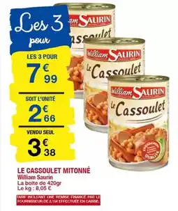 Carrefour William saurin - le cassoulet mitonné offre