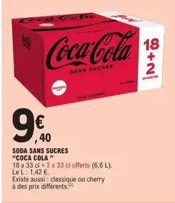 E.Leclerc COCA COLA Soda sans sucres offre