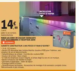 E.Leclerc Ruban led audio 3m couleur changeante offre