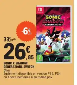 E.Leclerc Sonic x shadow générations switch offre