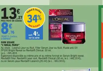 E.Leclerc L'OREAL PARIS Soin visage offre