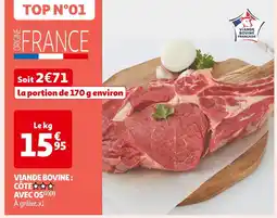 Auchan Supermarché Viande Bovine : Côte avec Os offre