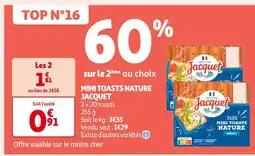 Auchan Supermarché JACQUET Mini toasts nature offre