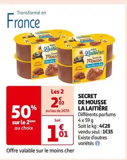 Auchan Supermarché LA LAITIÈRE Secret de mousse offre