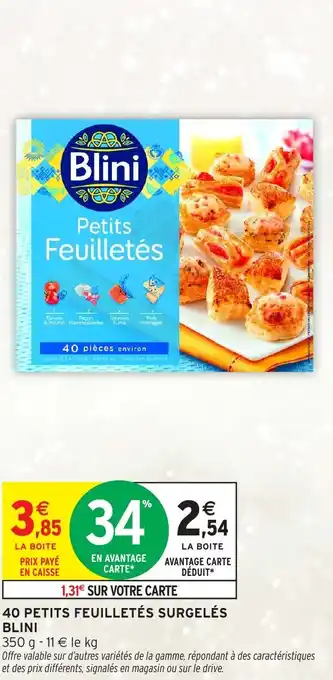 Intermarché Express BLINI 40 petits feuilletés surgelés offre