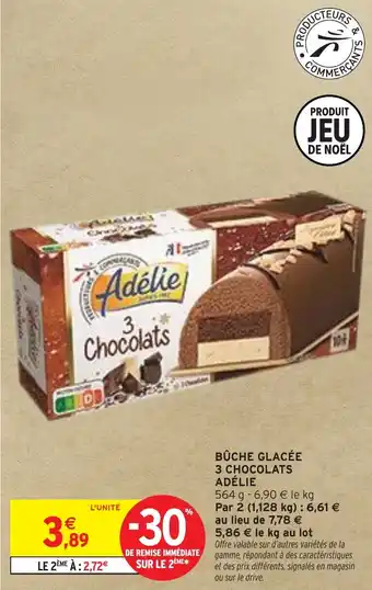 Intermarché Express ADÉLIE Bûche glacée 3 chocolats offre