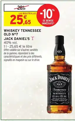 Intermarché Express JACK DANIEL'S Whiskey tennessee old n°7 offre