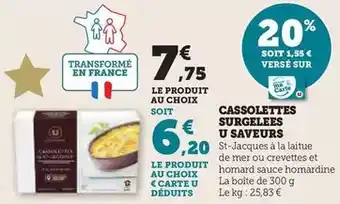 U Express U - cassolettes surgelees saveurs offre