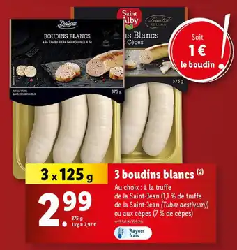 Lidl 3 boudins blancs offre