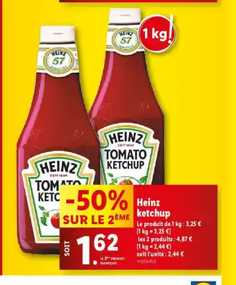 Lidl Heinz tomato ketchup offre