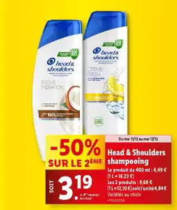 Lidl Head & Shoulders shampooing offre