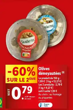 Lidl Olives  dénoyautées offre