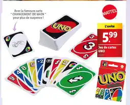 Lidl Jeu de cartes UNO offre