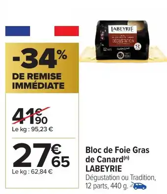 Carrefour Market LABEYRIE Bloc de Foie Gras de Canard offre