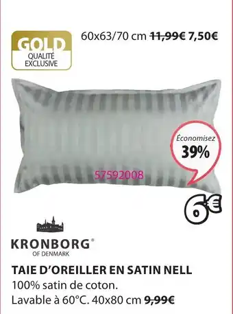 JYSK Taie d'Oreiller en Satin Nell offre