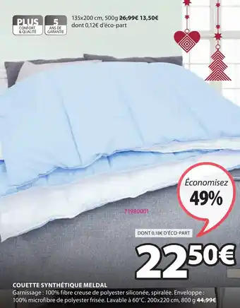 JYSK Couette Systhetique Meldal offre