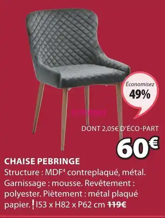 JYSK Chaise Pebringe offre
