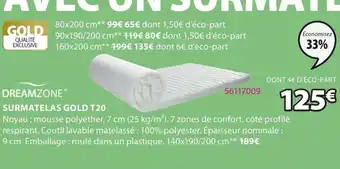 JYSK Surmatelas Gold T20 offre