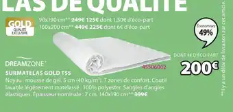 JYSK Surmatelas Gold T55 offre