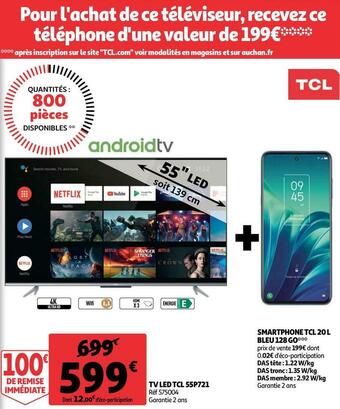 Auchan Tcl tv led tcl 55p721 offre