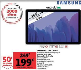 Auchan Samsung tablette a7 10.4 32go offre