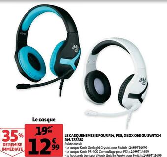 Auchan Le casque nemesis pour ps4, ps5, xbox one ou switch réf. 783387 offre
