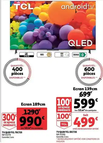 Auchan Tcl tv qled tcl 55c725 offre