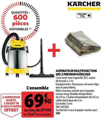 Auchan Kärcher aspirateur multifonction wd 2 premium offre