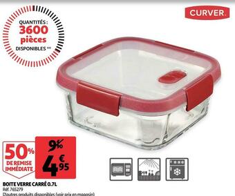 Auchan Curver boite verre carré 0.7l offre