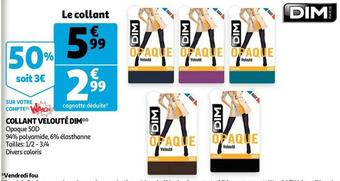 Auchan Dim collant velouté offre