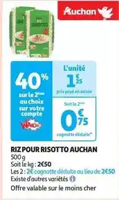 Auchan Supermarché Auchan - riz pour risotto offre