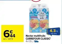 Carrefour Carrefour - nectar multifruits classic' offre