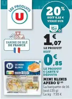 Super U U - mini blinis apero offre