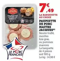 Hyper U Maitre jacques - paupiette de porc offre