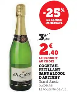 Super U D'ARTIGNY Cocktail petillant sans alcool offre